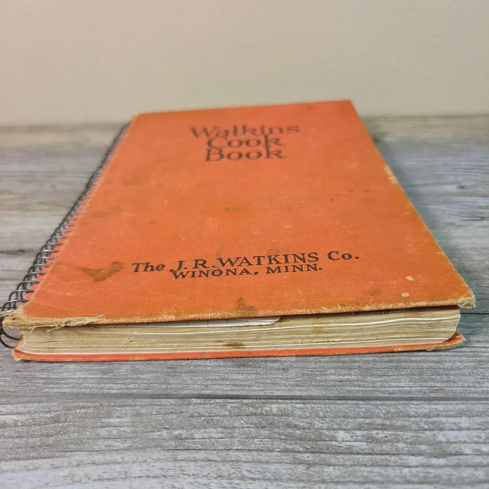 Vintage 1936 Watkins Cook Book Spiral Bound Retro Recipes JR Watkins Co Winona